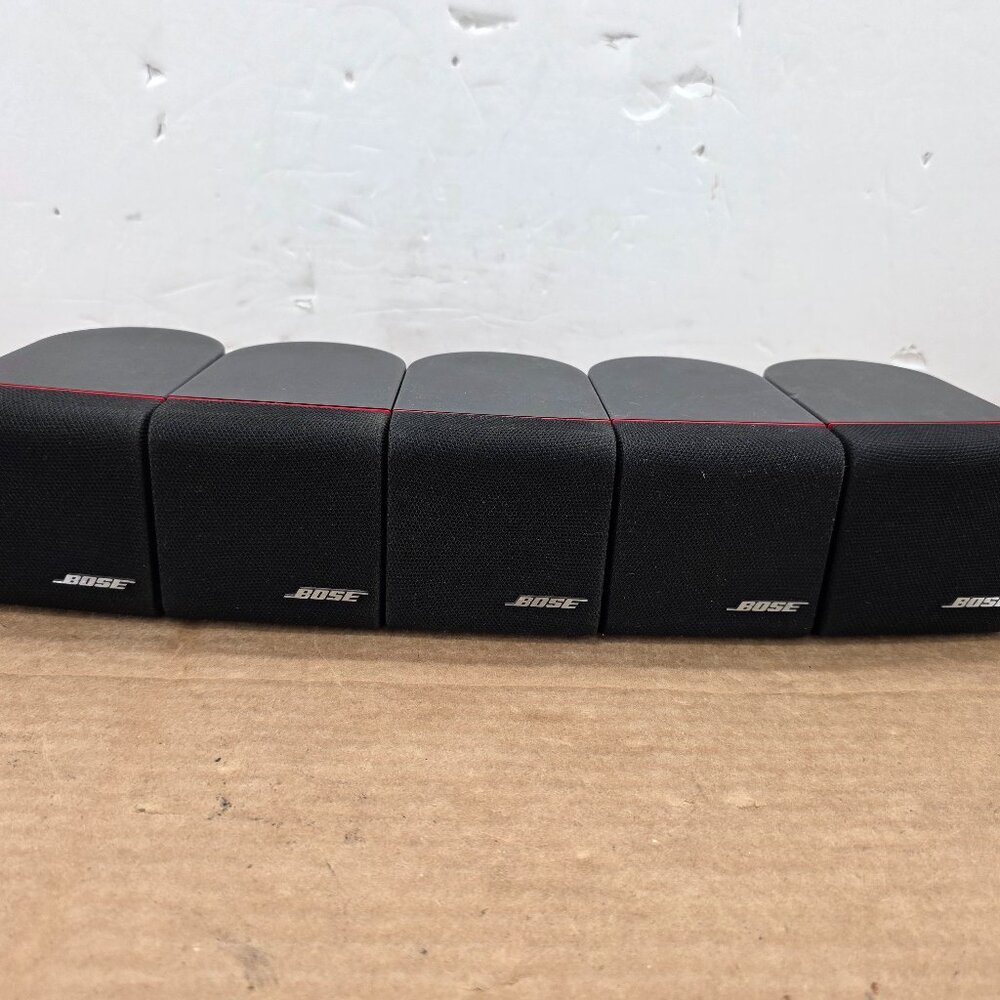 (LOT of 5 ) Bose Acoustimass Redline Black Single Cube Satellite Speakers